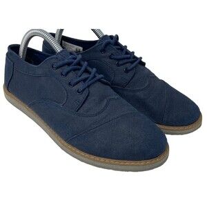 TOMS Brogue Slip On Blue Casual Shoes 10010669 Size 6 US 38 EU Womens